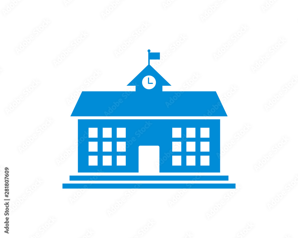 Poster school building icon vector. symbol for web site computer and mobile.