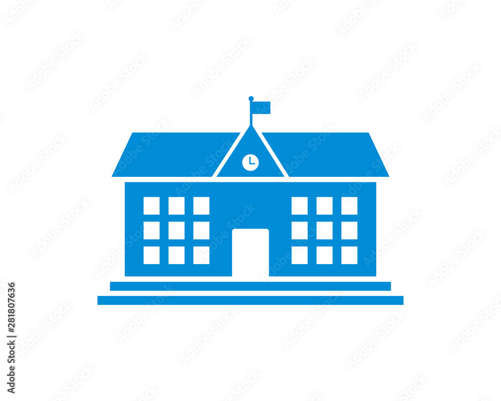 Poster school building icon vector. symbol for web site computer and mobile.