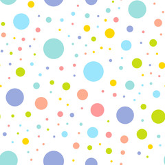 Seamless texture with random colorful circles. Vector pattern