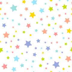 Naklejka na ściany i meble Cute seamless pattern with stars. vector illustration