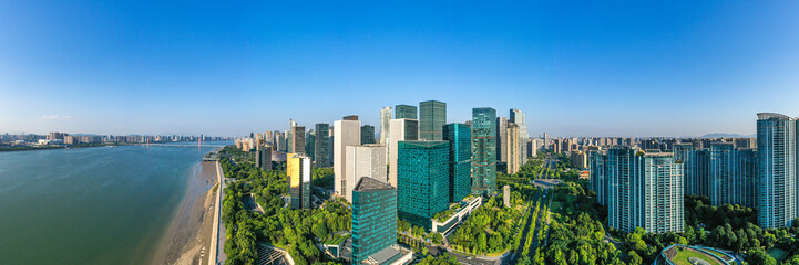 Obraz premium panoramic city skyline in hangzhou china