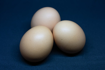 Eggs on black background