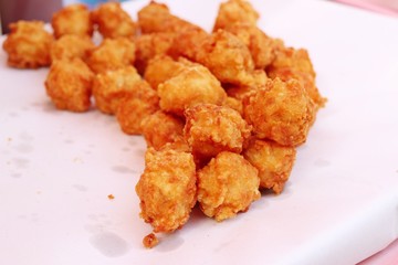 fried nuggets at street food