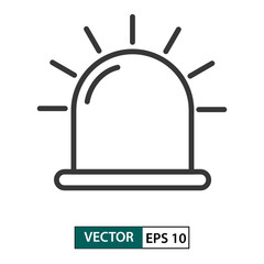 Flasher, alarm siren vector icon. isolated on white. Vector illustration EPS 10