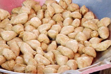 Fried meatballs at street food