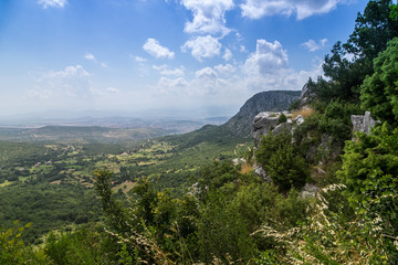 Fototapeta na wymiar Travel to Montenegro panoramic view of Montenegro mountains in circuit around Korita