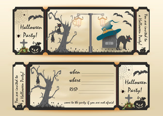 design layout_9_invitation card for a party in the style of flat on the theme of all saints eve, Halloween