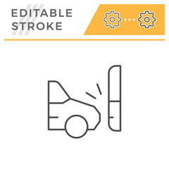 Car accident editable stroke line icon