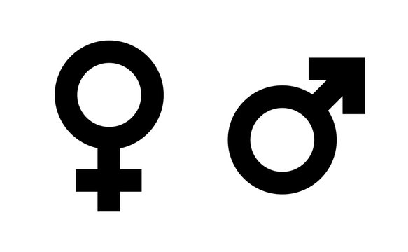Male and female symbol set . Vector illustration