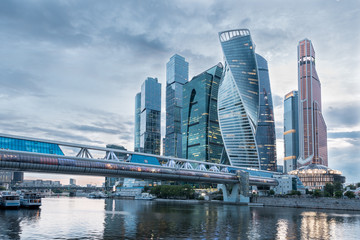 Moscow City - A modern business district with skyscrapers on the banks of the Moscow River