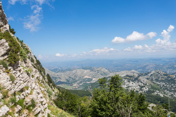 Spectacular view of Montenegro Mountains in Lovcen National park  with copy space