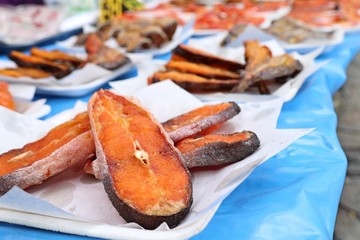 Fried fish at street food