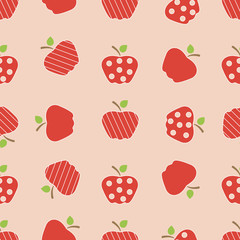 Seamless pattern with apples. Fruit background.