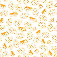 Seamless pattern with yellow spotty eggs.