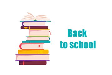 Cute School books. School activities. Back to School isolated objects on white background. Great illustration for a school books and more. VECTOR.