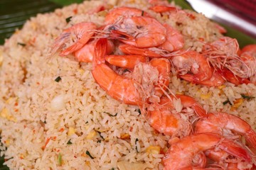 Shrimp fried rice in street food