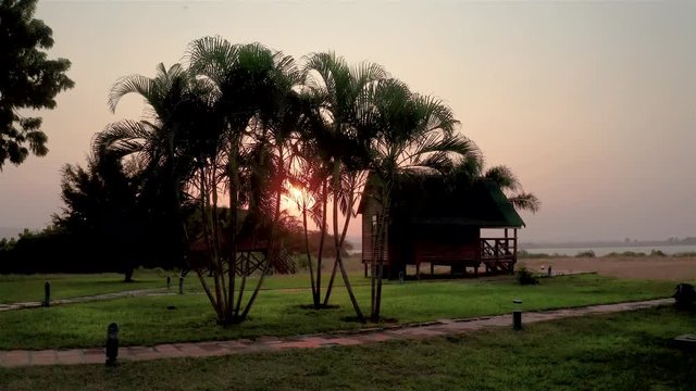 Angola, Sunset drone footage 4K, Mubanga