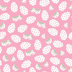 Simple spotty egg pattern on light pink background.