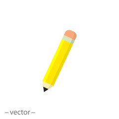 pencil icon, thin line symbol for web and mobile phone on white background - editable stroke vector illustration eps 10