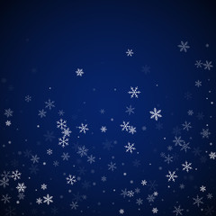 Sparse snowfall Christmas background. Subtle flyin