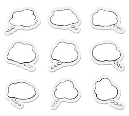 Fototapeta premium set of comic speech bubbles or thought balloons vector illustration