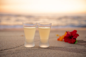 ビーチとドリンク