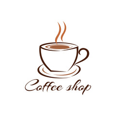 coffee shop logo template icon symbol vector
