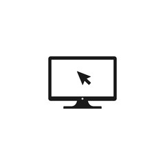 computer with cursor vector icon