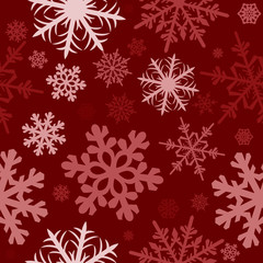 Naklejka na ściany i meble seamless pattern with snowflakes on a red background