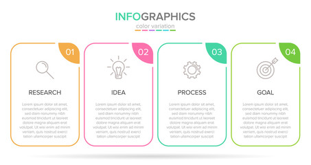 Vector infographic label template with icons. 4 options or steps. Infographics for business concept. Can be used for info graphics, flow charts, presentations, web sites, banners, printed materials.