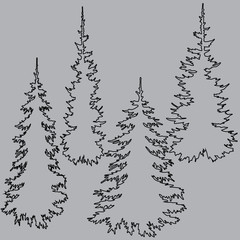 Silhouette of trees in black