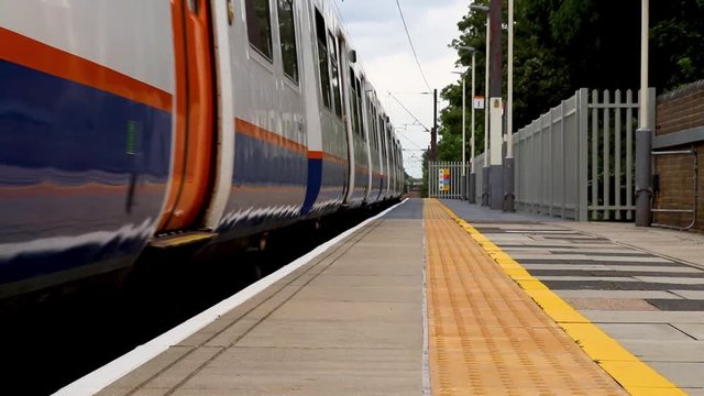 A train entering a station
