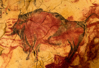 Altamira red and black bison