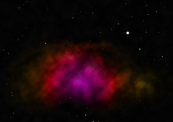 Star field in space and a nebulae. 3D rendering