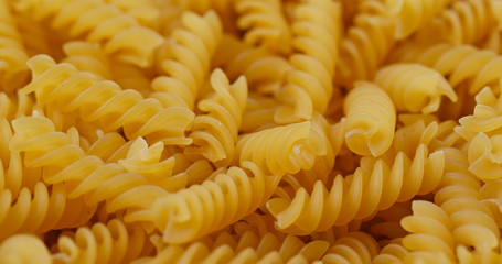 Heap of fusilli close up