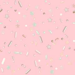 Sprinkle Cupcake Donut Topping. Seamless Pattern 