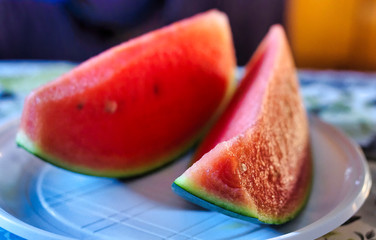 red watermelon slices, summer fruit