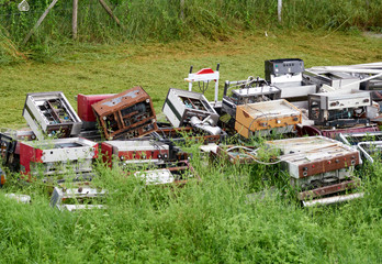 detail of espresso machine's ready to be discharged