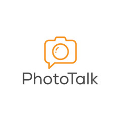 photography chat /talk camera logo icon vector design