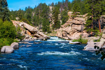 Whitewater at the headwaters of the South Fork of the South Platte River in Eleven Mile Canyon...