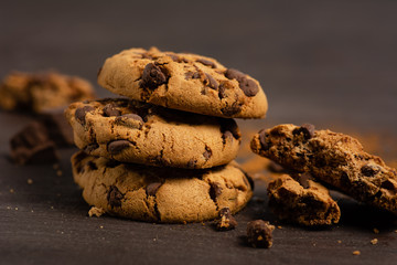 Chocolate chip cookies on a table