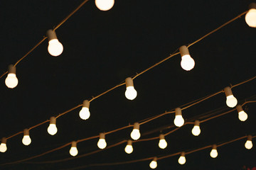 Lights at a Wedding Venue