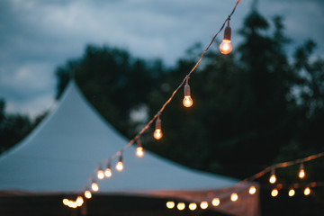 Lights at a Wedding Venue