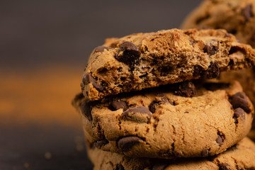 Chocolate chip cookies on a table