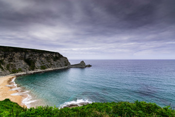 Beach of Langre and the cape of Galizano, Ribamont&aacute;n al Mar, Cantabria. Spain