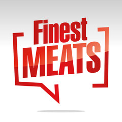 Finest Meats in brackets speech red white isolated sticker icon