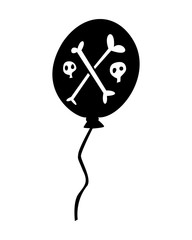 Halloween icons: thin monochrome icon set, black and white kit. Creepy and funny jack face, bat, lettering.