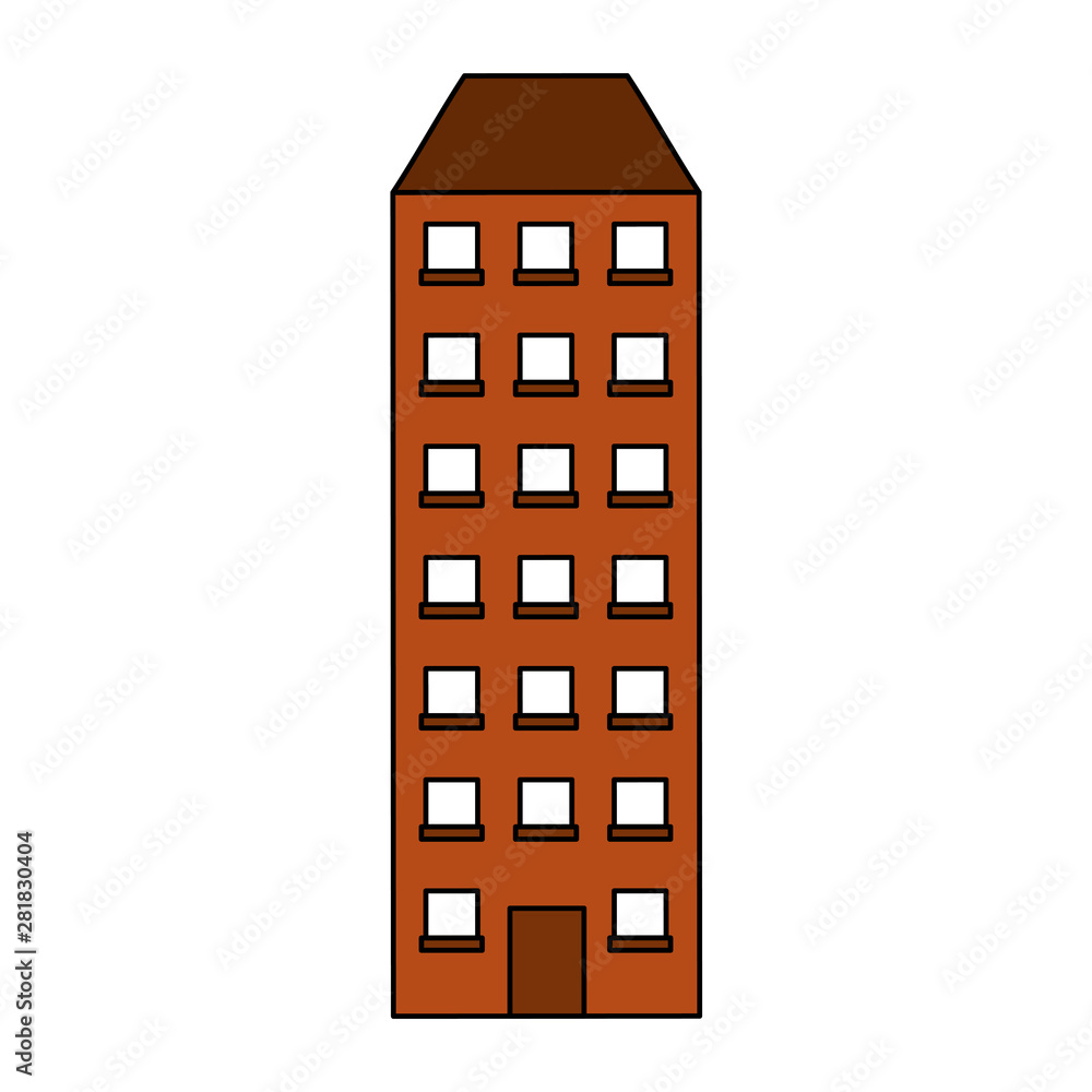 Poster architecture modern urban building cartoon