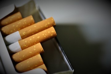 cigarette on black background