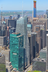 Famous skyscrapers in city center. Midtown Manhattan. New York City. United States